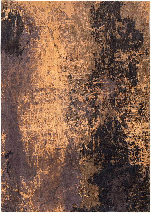 5' Round Abstract Non Skid Area Rug - Yellow And Brown