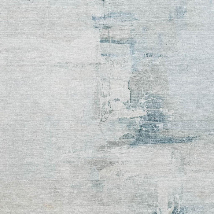 10' X 14' Abstract Washable Area Rug With UV Protection (715693) - Sky Blue / Ivory