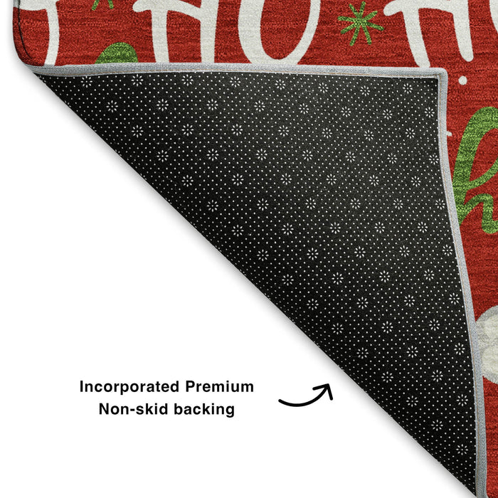 10' X 14' Polka Dot Washable Area Rug With UV Protection (701665) - Red / White / Green