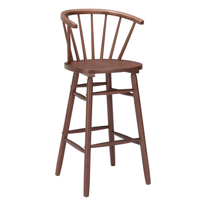 Wood Low Back Bar Chairs (Set of 2) - Walnut