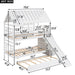Giga house bunk bed with trundle, storage staircase, roof, and window design, ideal for kids' bedrooms with playful features.