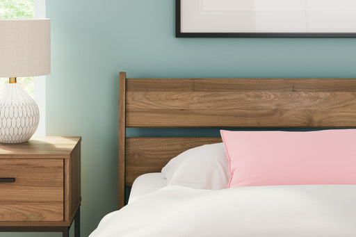 Deanlow twin panel headboard in honey finish, showcasing a classic wooden design with clean lines and a smooth surface.