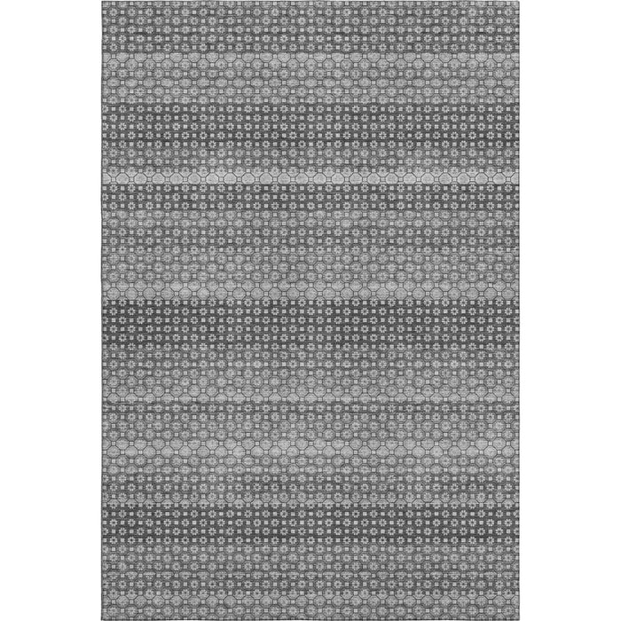 10' X 14' Striped Washable Area Rug With UV Protection (693594) - Gray / Silver / Charcoal
