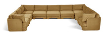 Meridian Furniture Hammond velvet performance fabric 9-piece sectional sofa with plush upholstery and modern design.