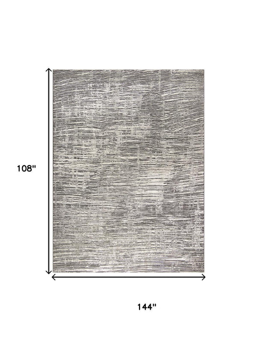 8' X 10' Abstract Non Skid Area Rug (550834) - Ivory / Gray