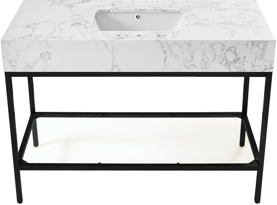 Marmo - Engineered Marble Bathroom Vanity With Black Base