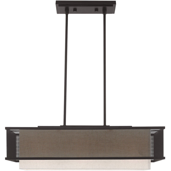 17" 3-Light Dimmable Chandelier With Shades - Bronze