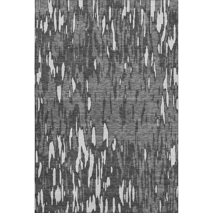 10' X 14' Abstract Washable Area Rug With UV Protection (675162) - Gray / Ivory