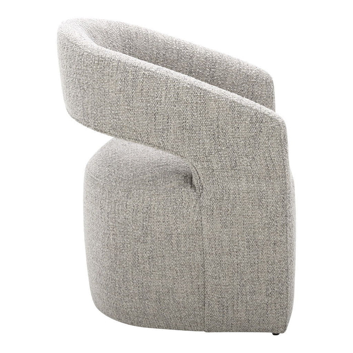 Upholstered Fabric Open Back Dining Room Arm Chair - Gray