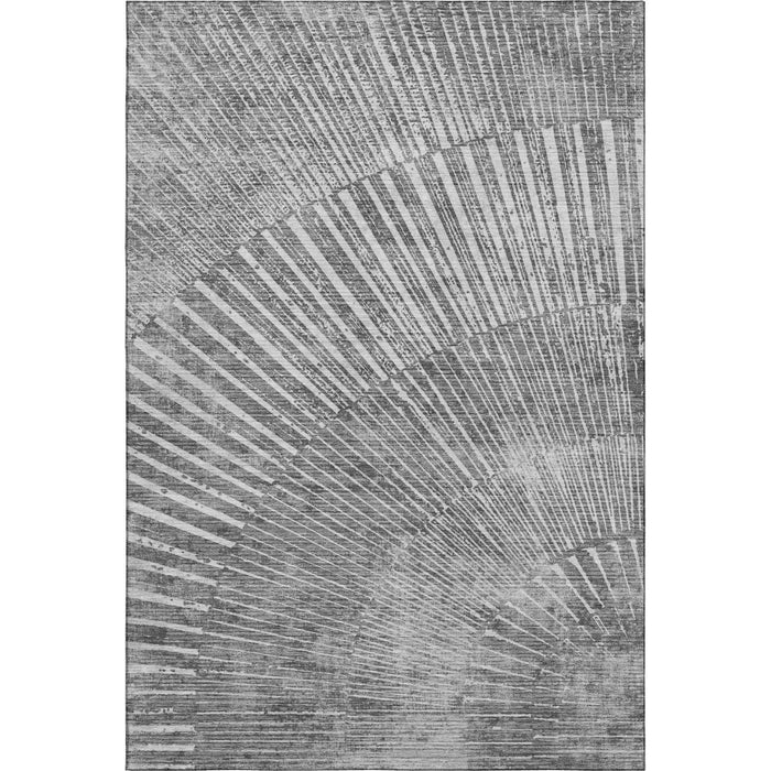 10' X 14' Geometric Washable Area Rug With UV Protection (648334) - Gray / Ivory