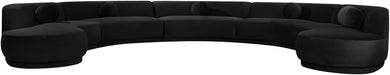 Meridian Furniture Avra 192-inch velvet performance fabric upholstered sectional sofa in a modern stationary sectional design