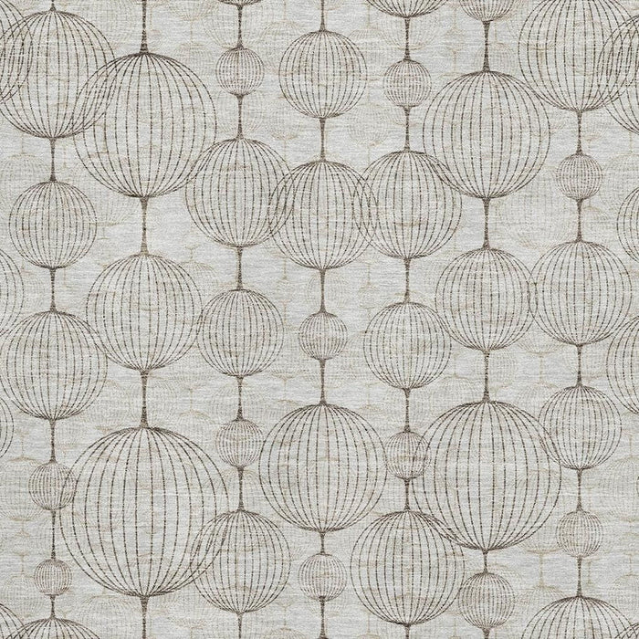 8' X 10' Geometric Washable Area Rug With UV Protection - Beige And Brown