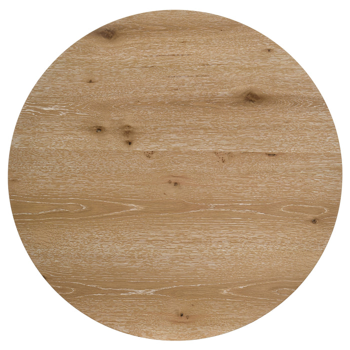 Kessler 3-piece Round Sculptural Wood Coffee Table Set Light Oak