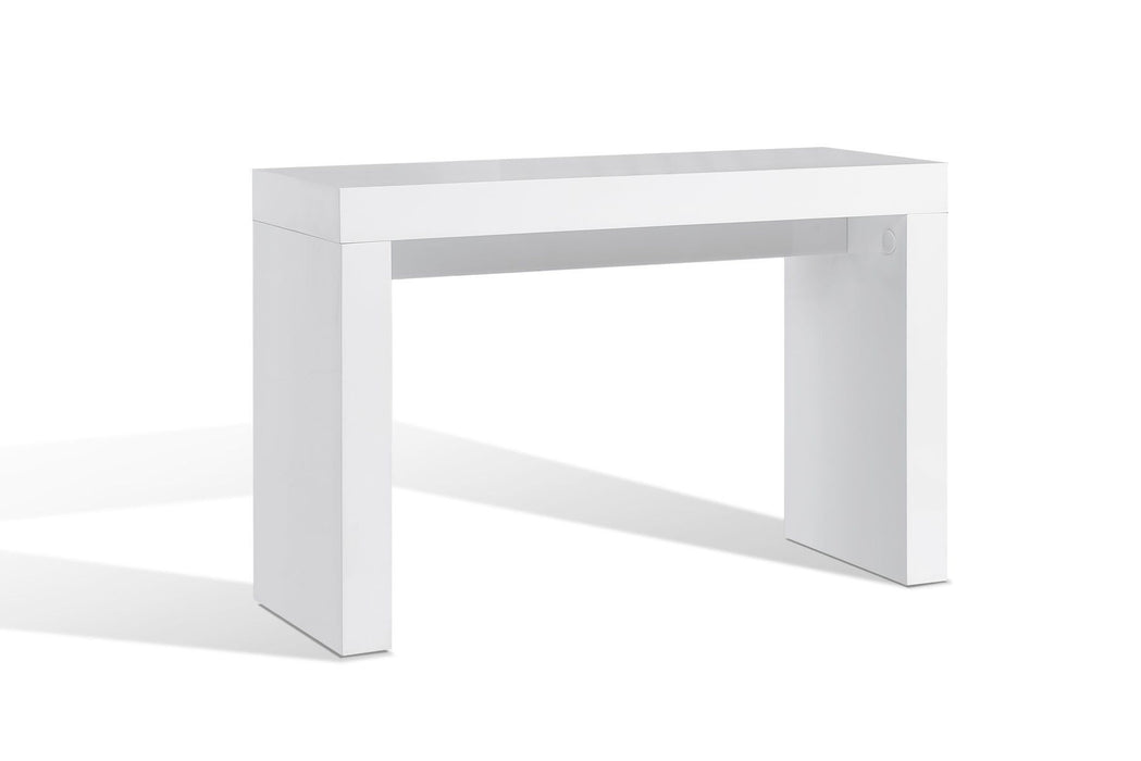 47" Wood Block Console Table - White