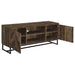 CoasterEssence Myles 60-inch rustic oak TV stand with two doors and engineered wood construction