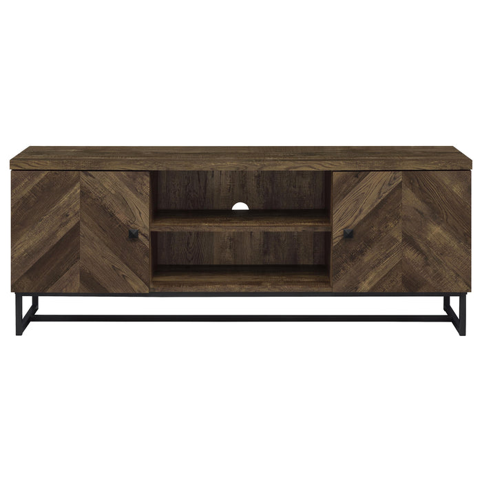 Myles 2-door Engineered Wood 60-inch TV Stand Rustic Oak