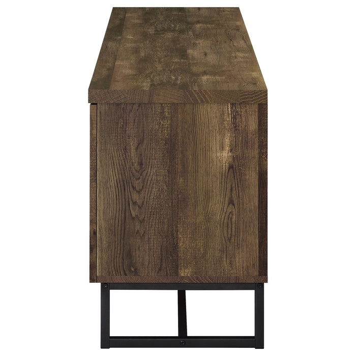 CoasterEssence Myles 2-door 60-inch TV stand in rustic oak engineered wood