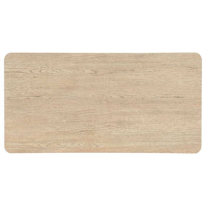 Marcelo Wood Coffee Table with 2 Drawers and Shelf Light Elm