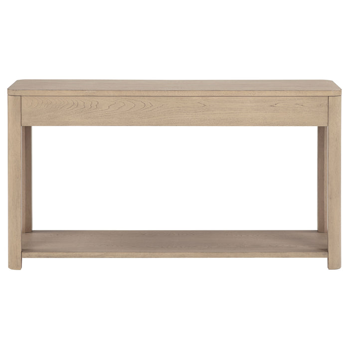 Marcelo Sofa Console Table with 2 Drawers and Shelf Light Elm