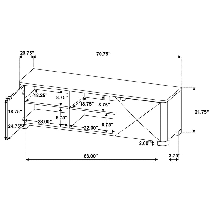Marcelo 71-inch TV Stand Media Console Coffee