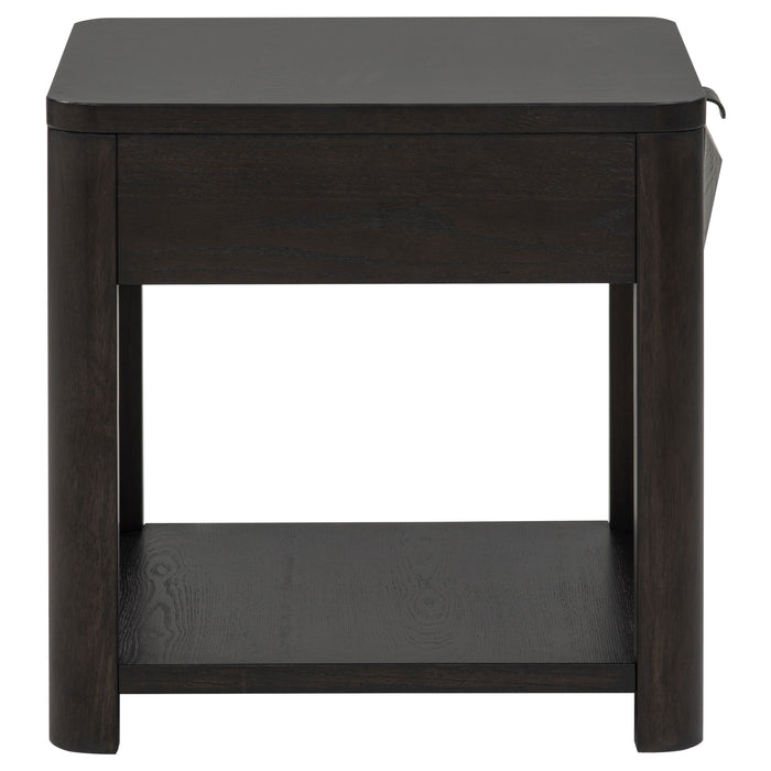 Marcelo Wood End Table with Drawer and Shelf Coffee