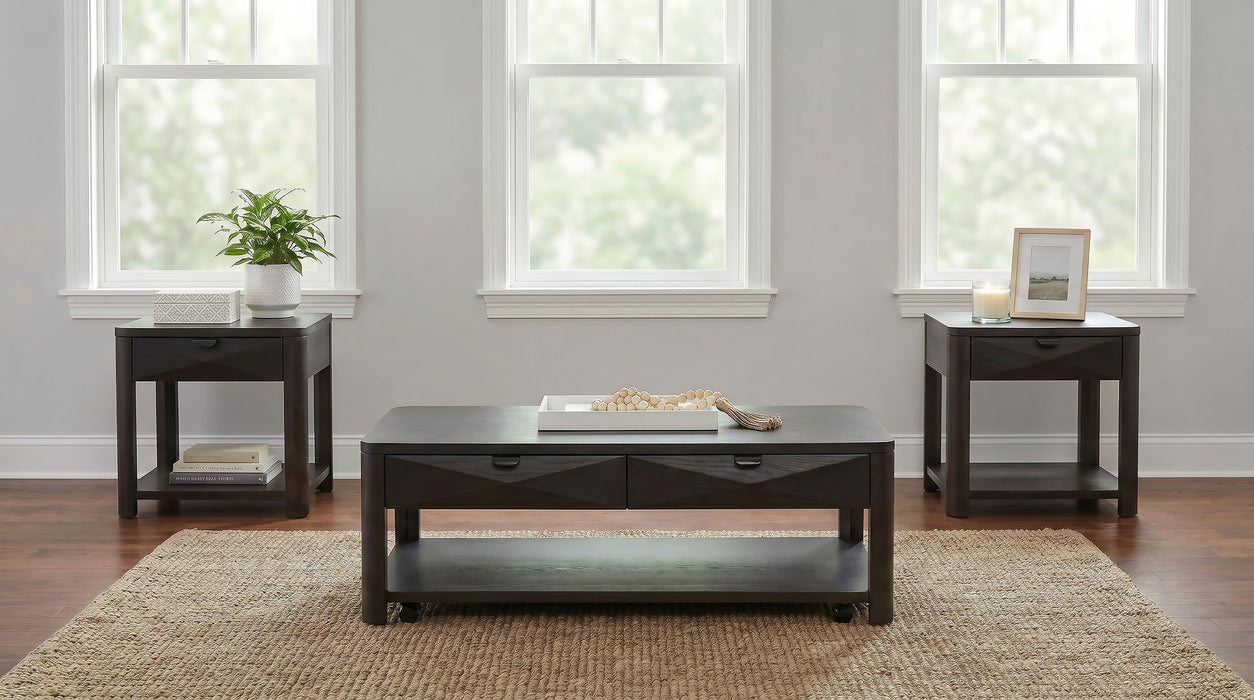 Marcelo Wood End Table with Drawer and Shelf Coffee