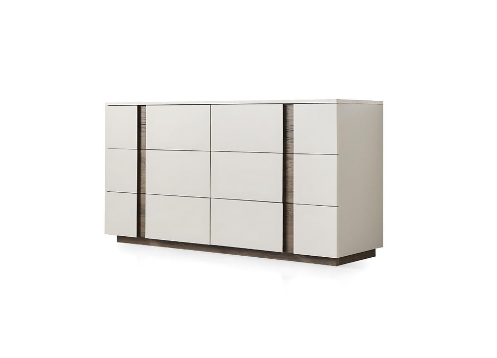 60" Wood 6 Drawer Double Dresser - Gray