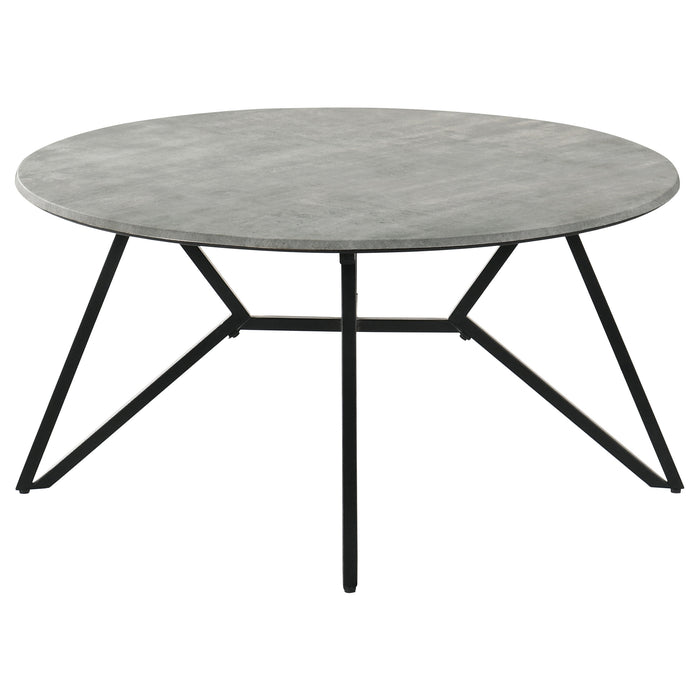 Hadi 2-piece Round SmartTop™ Coffee and End Table Set Cement