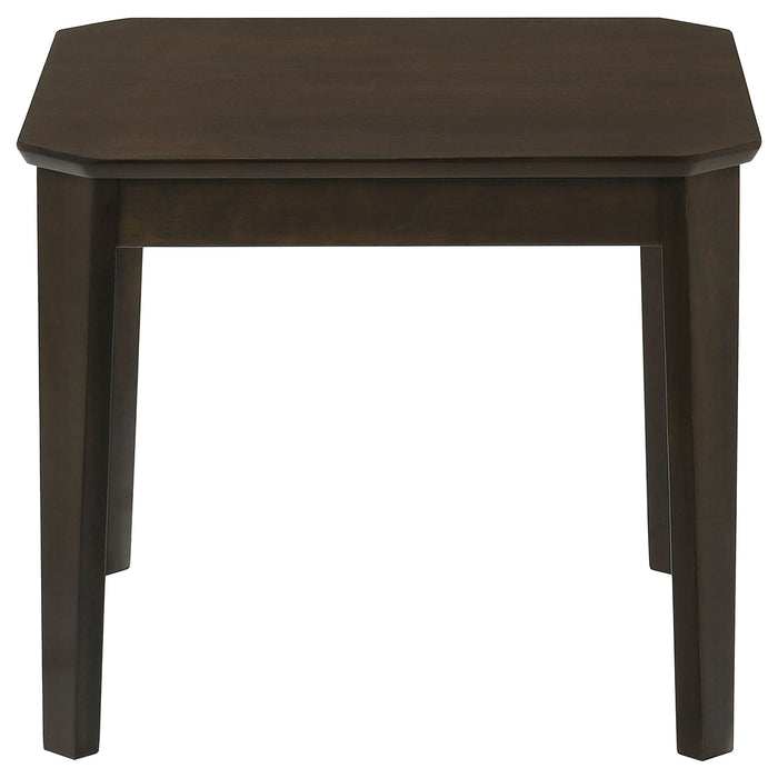 Amaro 3-piece coffee and end table set by CoasterEssence in dark brown wood finish