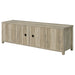 CoasterEssence Madra 2-door 79-inch TV stand in distressed pine engineered wood