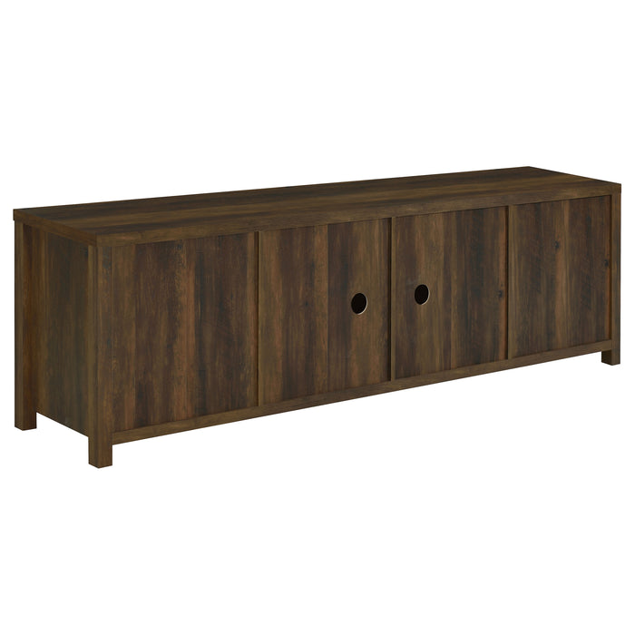 CoasterEssence Madra 2-door 79-inch TV stand in dark pine engineered wood