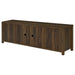 CoasterEssence Madra 2-door 79-inch TV stand in dark pine engineered wood