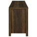 CoasterEssence Madra 2-door engineered wood 79-inch TV stand in dark pine with open shelving