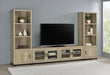 CoasterEveryday Sachin 3-piece antique pine TV entertainment center with ample storage and classic furniture design