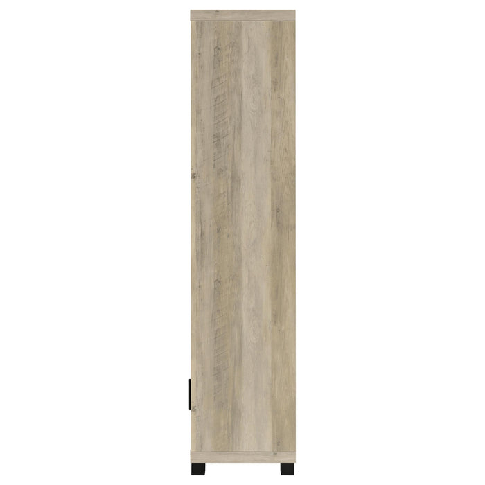 CoasterEveryday Sachin 3-piece 79-inch antique pine TV entertainment center with shelves and storage cabinets, rustic wood finish.