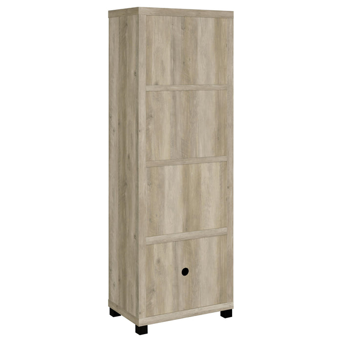 CoasterEveryday Sachin 3-piece 79-inch TV entertainment center in distressed pine wood with storage cabinets