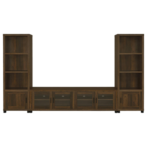 CoasterEveryday Sachin 3-piece 79-inch TV entertainment center in dark pine finish