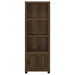 Dark pine 3-piece Sachin TV entertainment center by CoasterEveryday, featuring shelves and compartments for media storage.