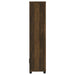 Dark pine Sachin 3-piece 79-inch TV entertainment center by CoasterEveryday with shelves and storage compartments.