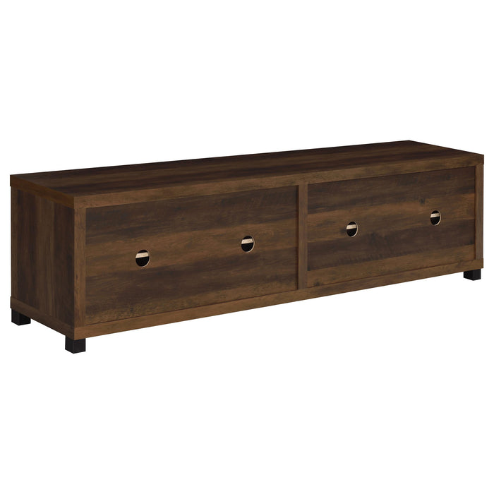 Dark pine 3-piece TV entertainment center by CoasterEveryday, featuring ample storage and modern furniture design.