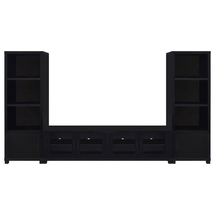 Sachin 3-piece Entertainment Center 79-inch TV Stand Black