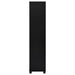 Black CoasterEveryday Sachin 3-piece entertainment center with 79-inch TV stand, featuring open shelves and storage compartments.