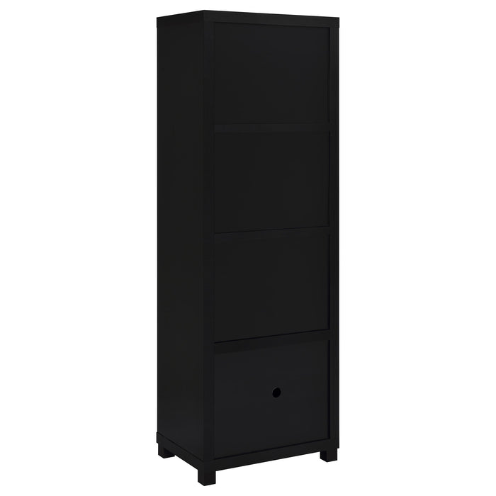 CoasterEveryday Sachin 3-piece black entertainment center with 79-inch TV stand and storage cabinets