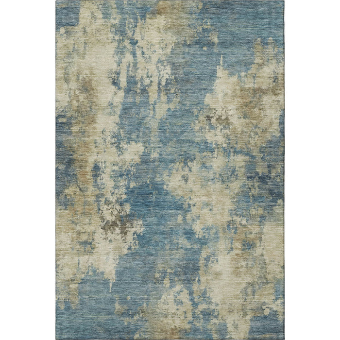 10' X 14' Abstract Washable Area Rug With UV Protection (716942) - Blue / Taupe