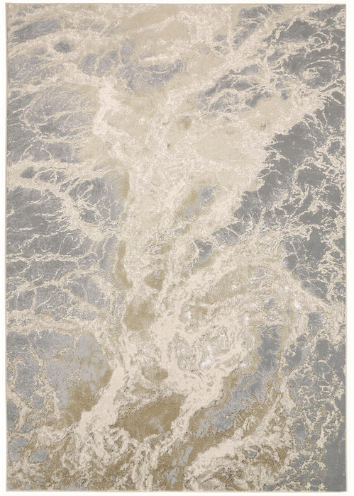 13' x 20' Abstract Modern Area Rug - Gray And Ivory