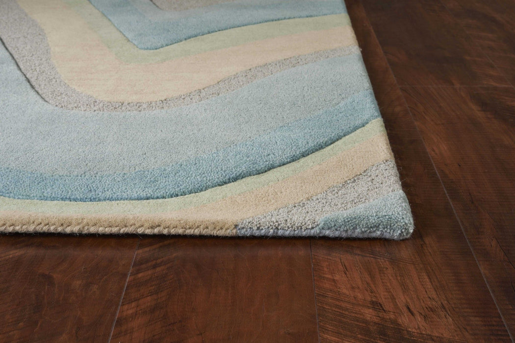 8' x 10.5' 6 Wool Area Rug - Ocean