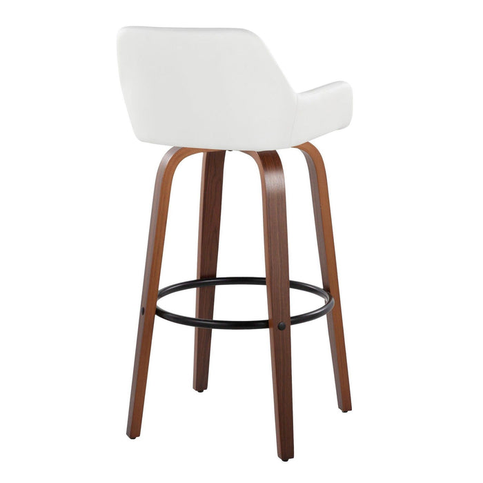 Daniella - 30" Fixed-Height Barstool (Set of 2) - White And Dark Brown