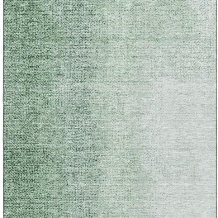10' X 14' Ombre Washable Area Rug With UV Protection - Green And Ivory