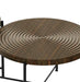 Giga waterproof coffee and end table set with distressed cylindrical design and rustic charm, featuring classic wooden legs, set of 2.