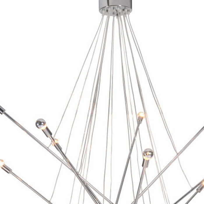 Multi Light Metal Dimmable Chandelier - Silver